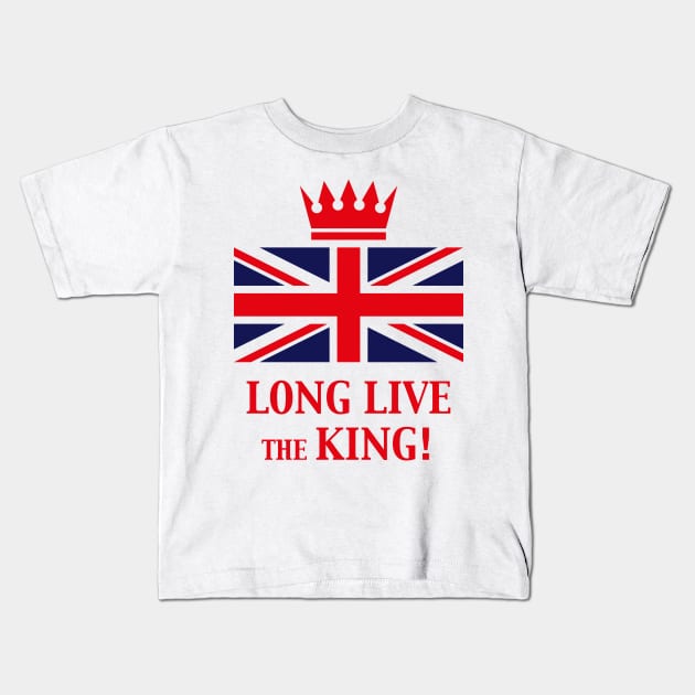 Long Live The King! (England / Great Britain / Red) Kids T-Shirt by MrFaulbaum